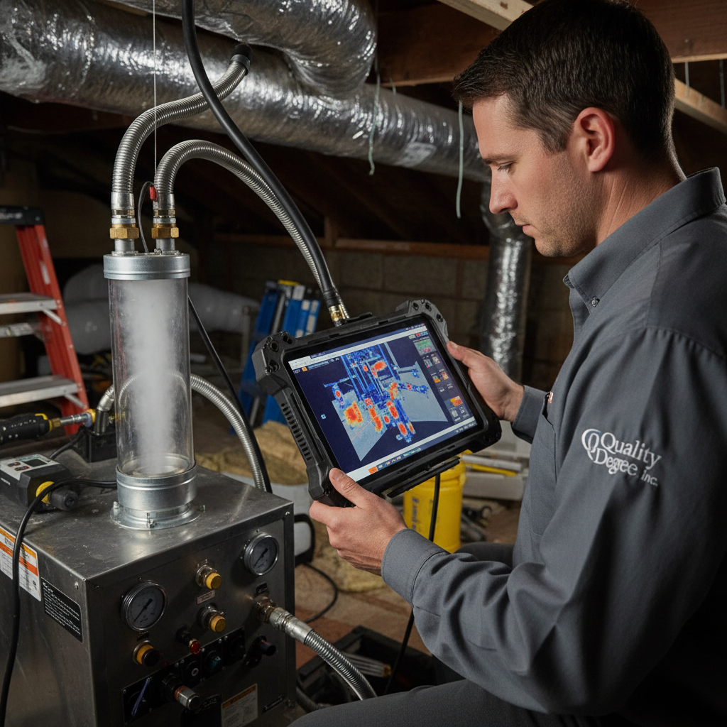 A technician monitoring a computer screen