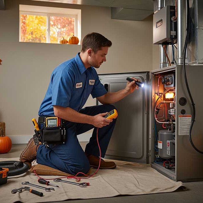 furnace being installed