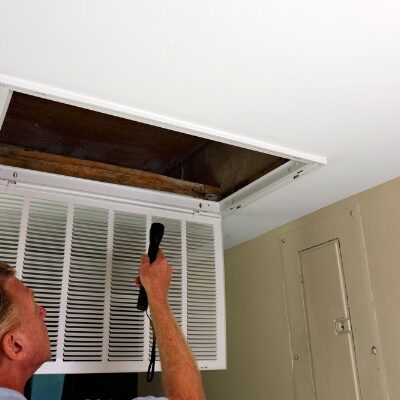 inspecting attic air duct