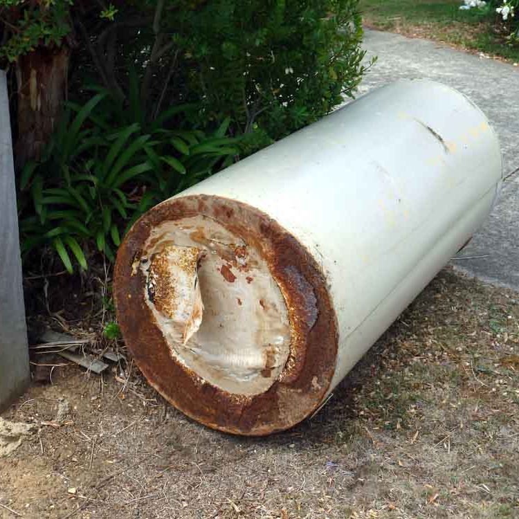 old, worn-out boiler system